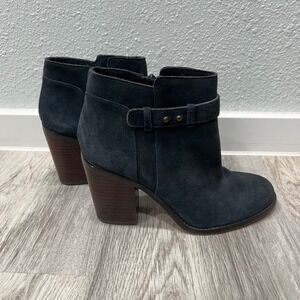 Sole Society Suede Ankle Boots‎ Block Heel Buckle Detail Booties 7M